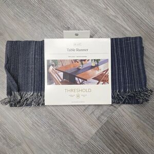 Threshold 14"x72" Cotton Striped Table Runner (Dark Blue/Indigo)